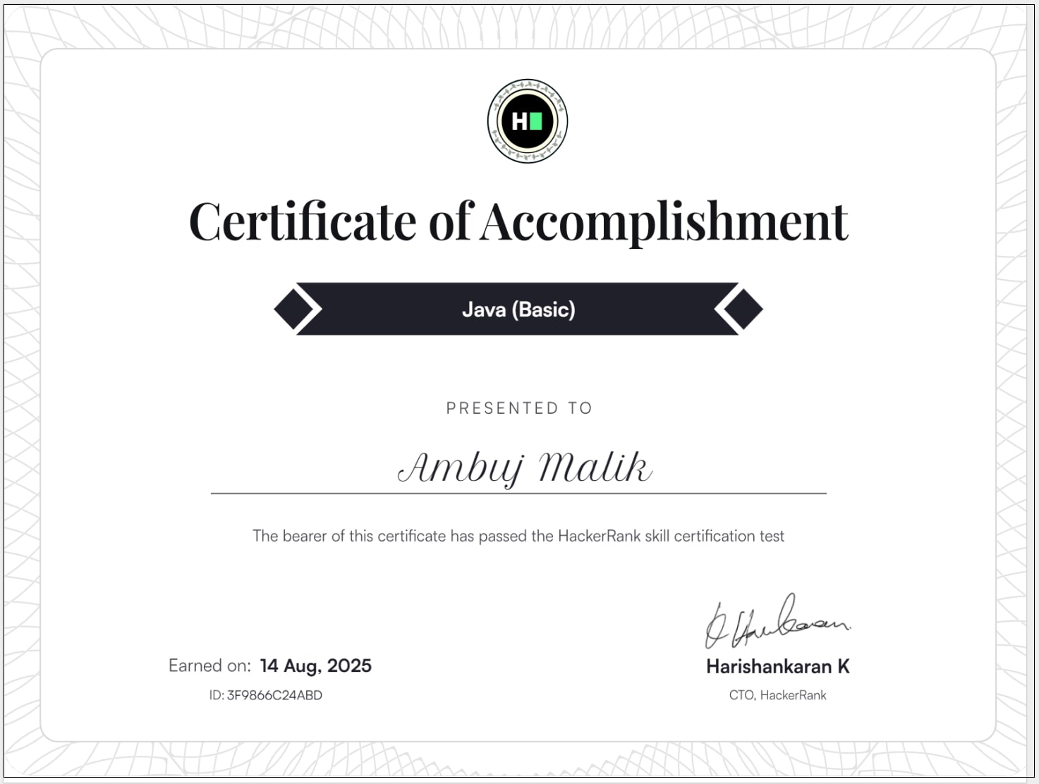 Certificate Preview