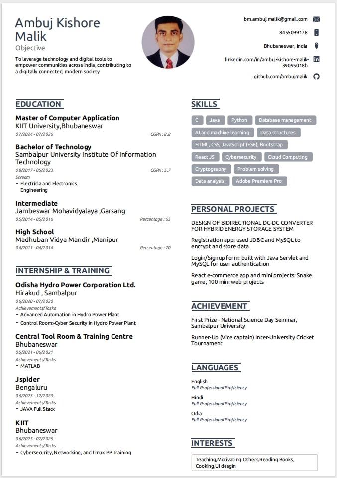 Resume Preview